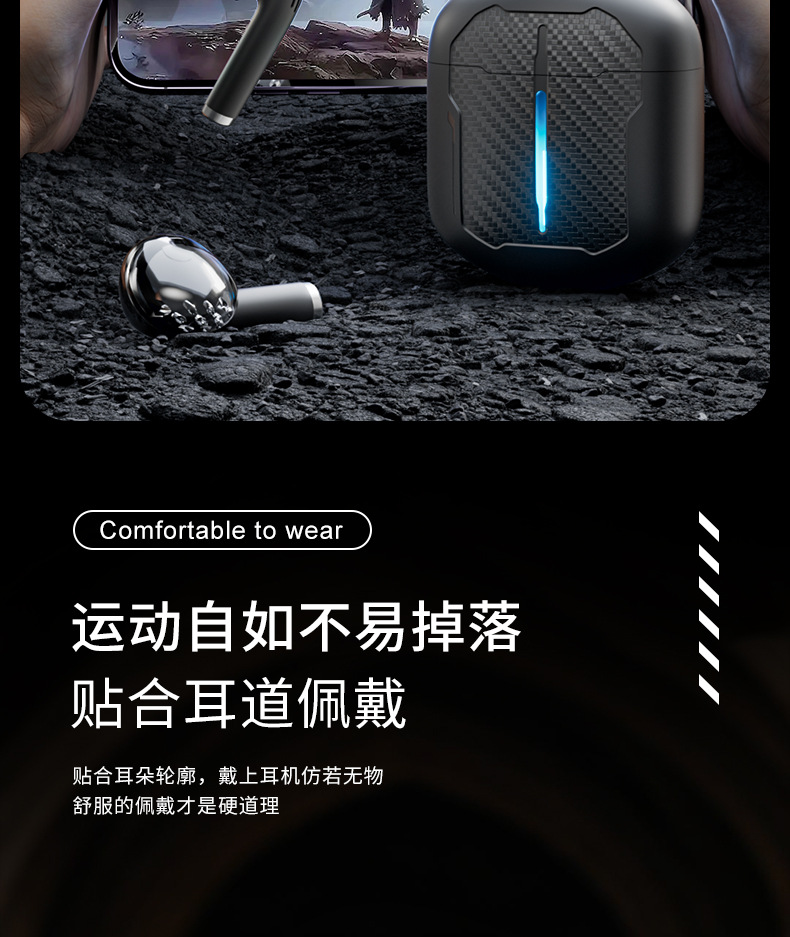 GM88 wireless Bluetooth headphones: New smart noise-cancelling, comfortable, waterproof, semi-in-ear with digital display, private mold, trendy style pic 14