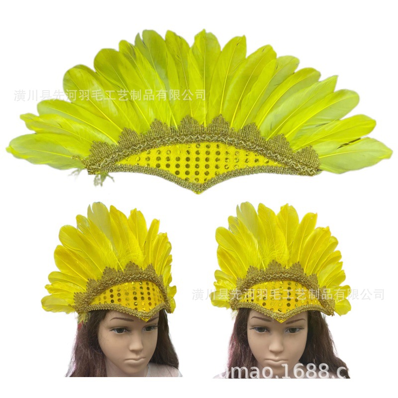厂家批发异域风情羽毛头饰头带舞台表演舞会道具服装配饰详情10
