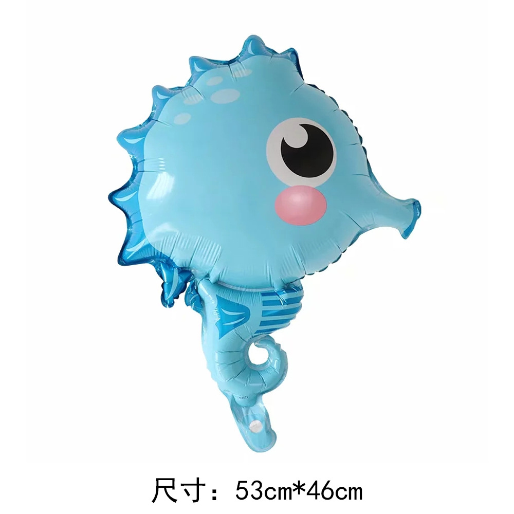 Wholesale Q-version Marine animal cartoon aluminum film balloons, crabs, seahorses, octopuses, pufferfish, starfish, party decoration balloons pic 6