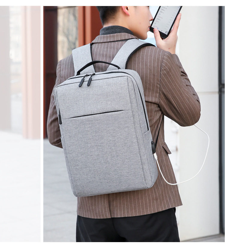 跨境大容量17寸双肩电脑包可定制高级感商务通勤旅行背包电脑包详情8