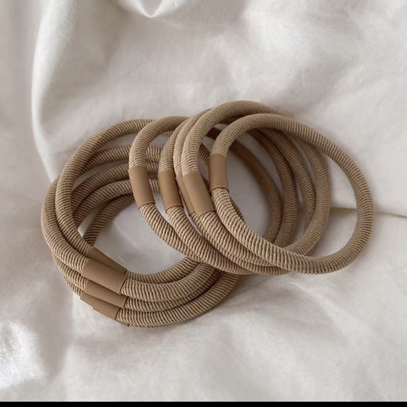 New Korean high-elasticity and durable rubber band, black basic hair band, bun hair rope, cute girl leather case pic 6