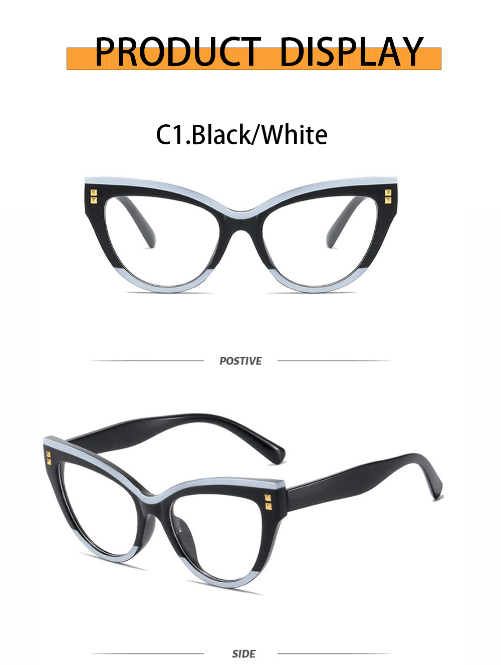 New fashionable anti-blue light cat-eye flat glasses, computer glasses, anti-glare and anti-ultraviolet frame glasses, cross-border pic 10