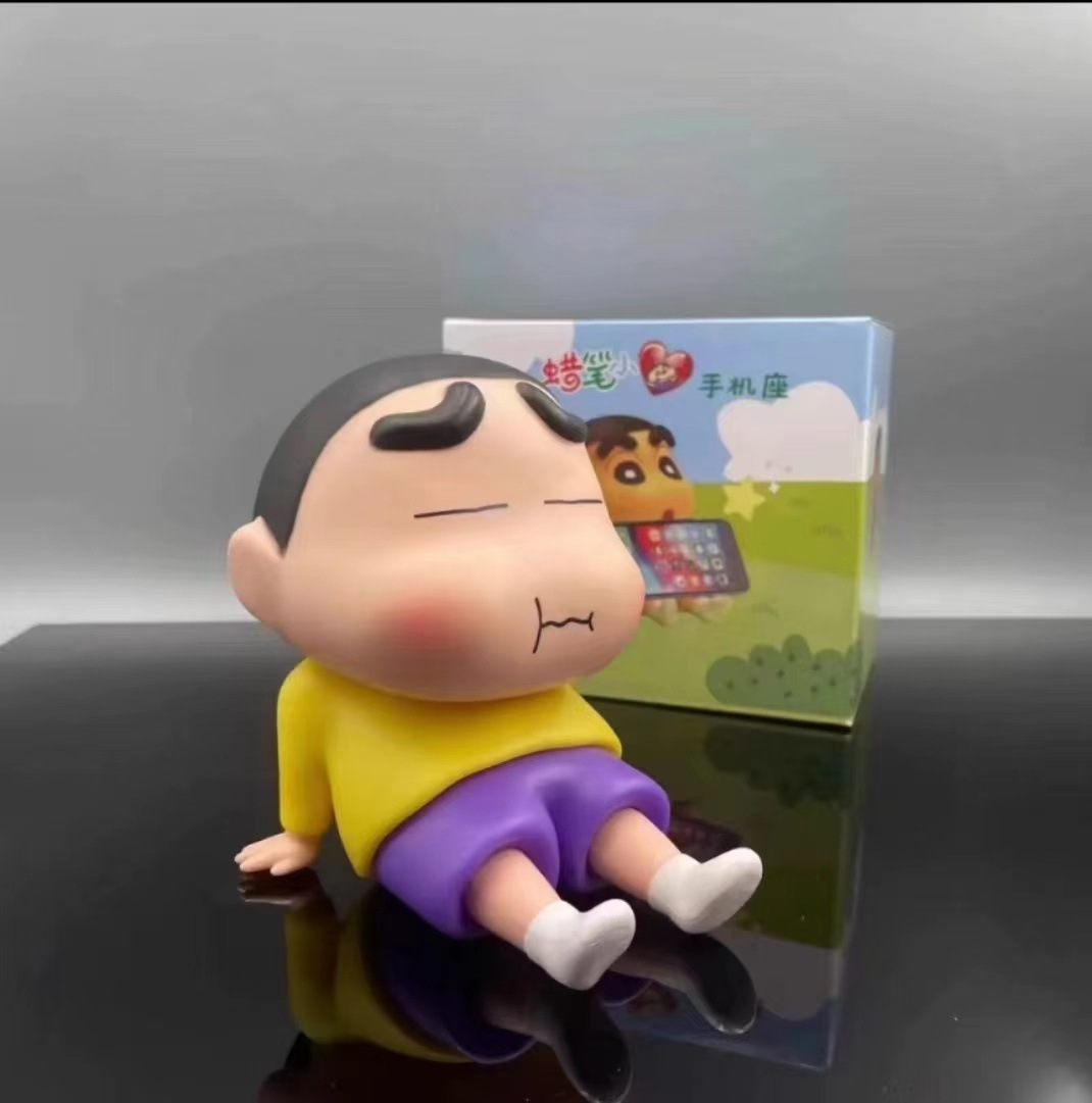 Crayon Shin-chan cute anime lazy person cartoon stand, phone stand, figurine, trendy toy tablet, desktop decoration pic 17