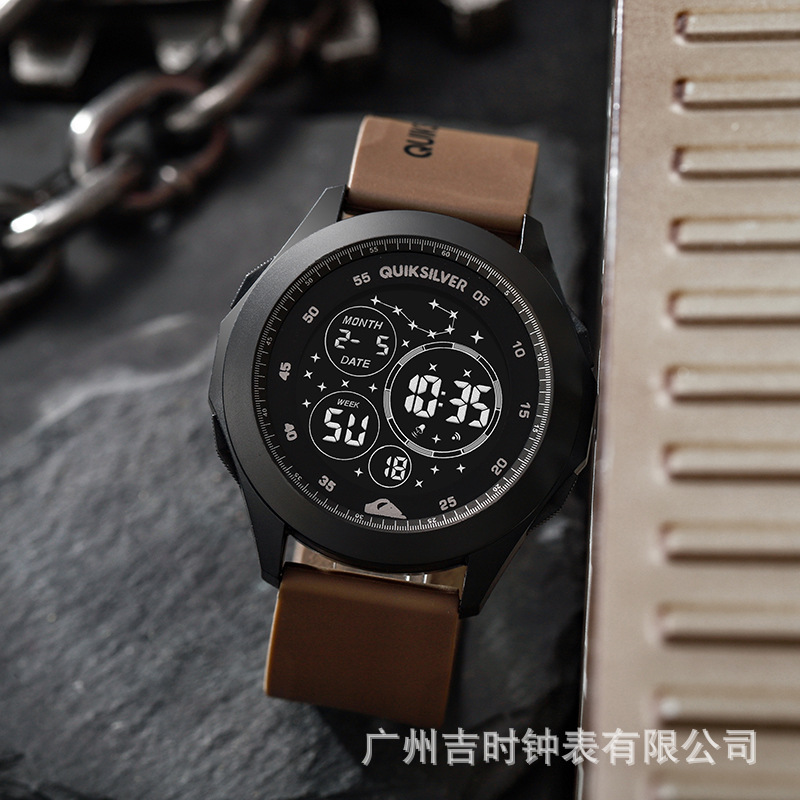 QIKSILVER唛新品男士科技电子表多功能防水夜光潮流学生电子手表详情17