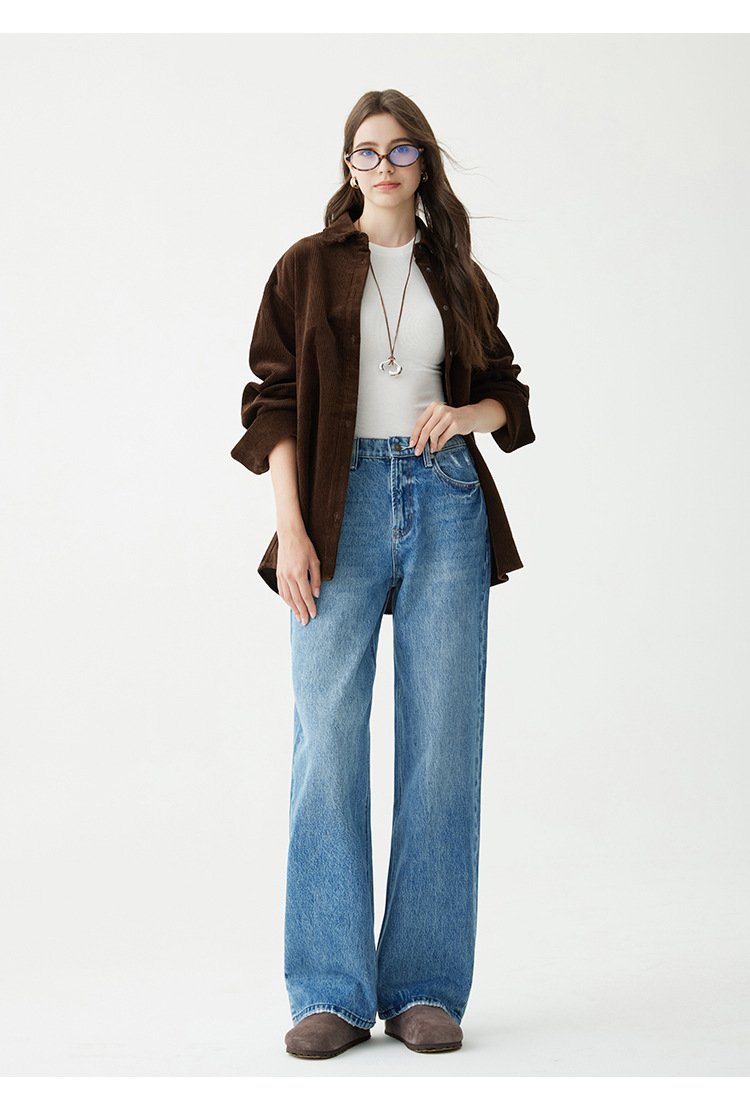 MBB high-end high-waisted jeans for women Spring/Autumn 2025 new style American 9-inch wide-leg pants Loose straight-leg trousers pic 8