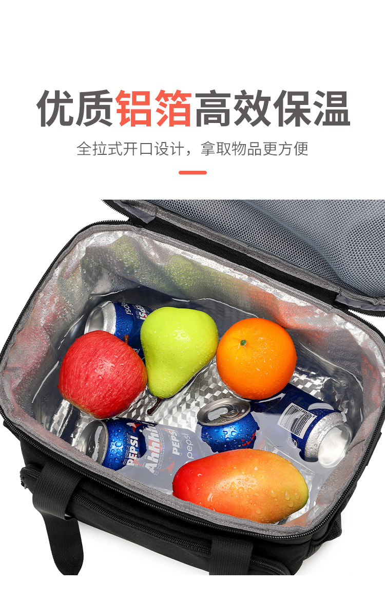 The heat and cold preservation, large-capacity bento handbag, waterproof and stain-resistant lunch box and bento bag are convenient to carry pic 5