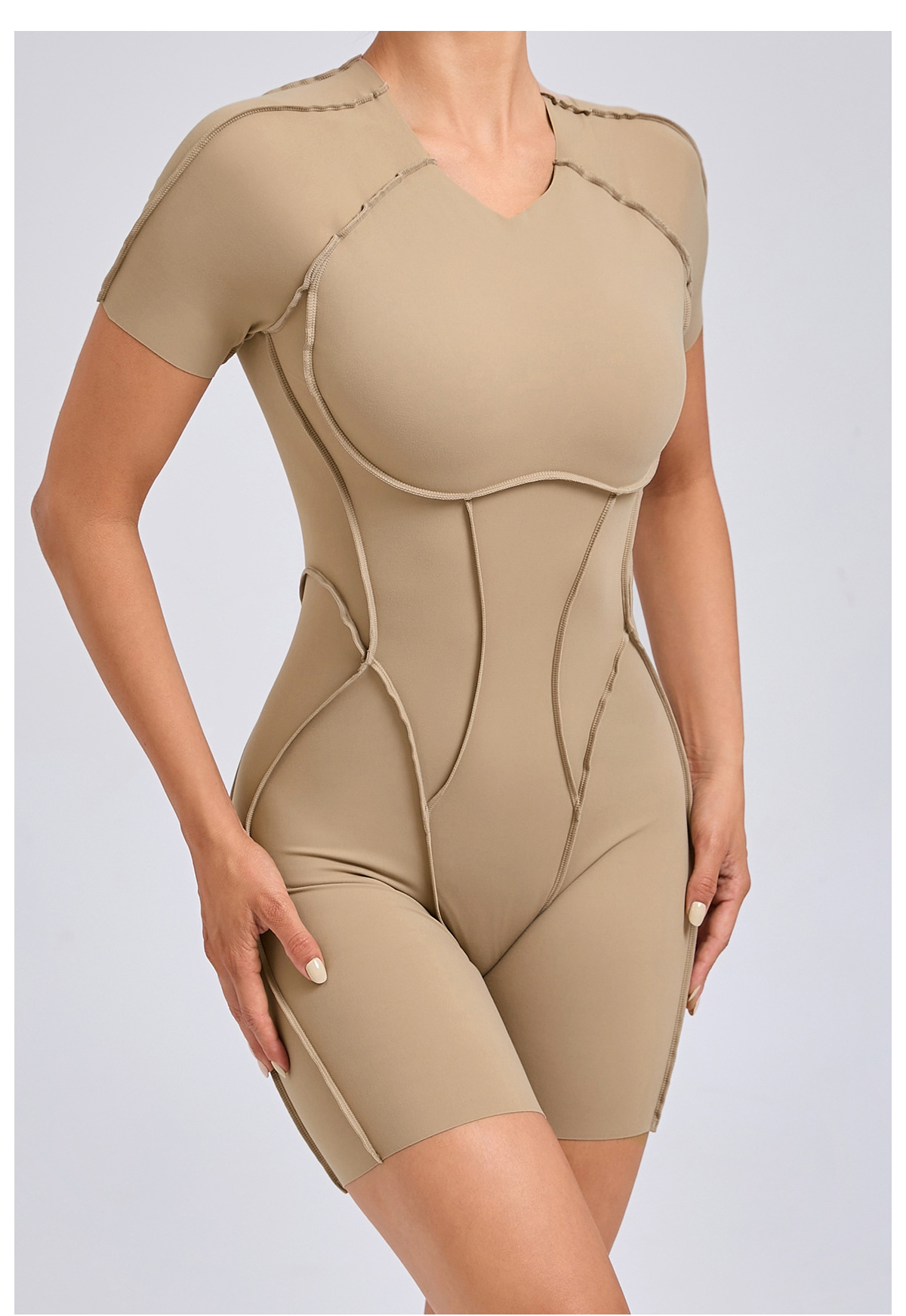 European and American three-dimensional aesthetic sports one-piece yoga suit, one-piece tight short-sleeved backless one-piece fitness suit 50310 pic 42