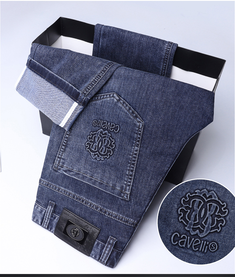 牛仔裤男春夏新款时尚潮牌棉感弹力柔软亲肤透气休闲直筒牛仔长裤详情7