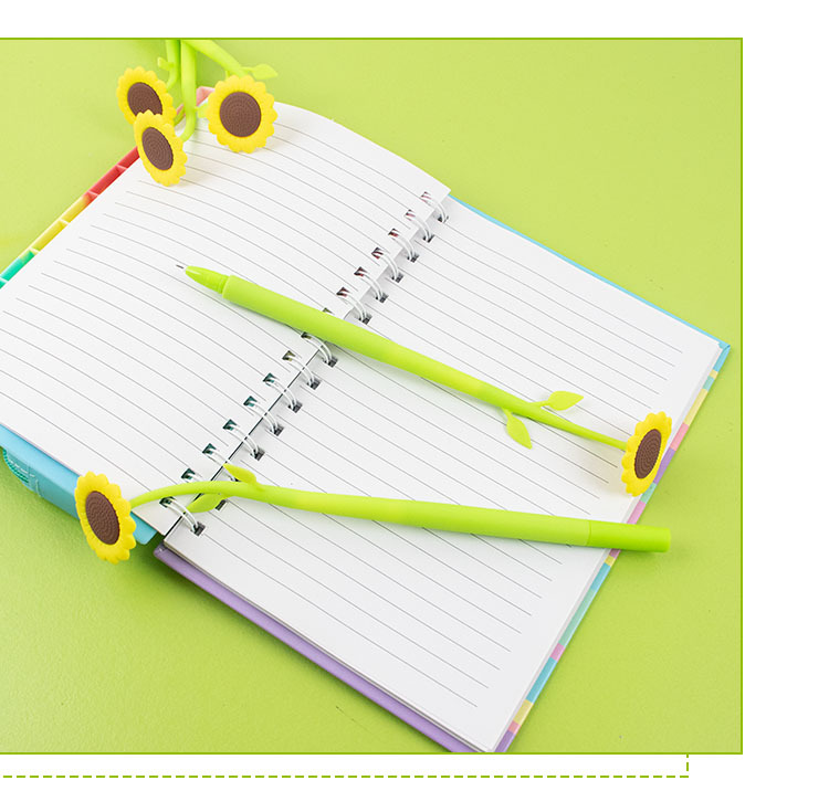 Creative sunflower silicone gel pen, swinging cute, stress-relieving gel pen, student stationery, swinging for stress relief, exquisite pic 16