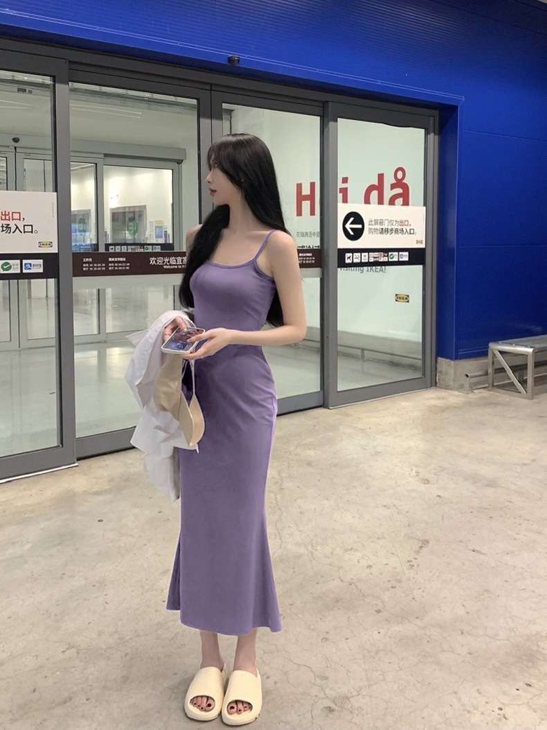 吊带连衣裙女夏季无袖收腰纯欲性感紧身显瘦高级感包臀辣妹紧身裙详情16