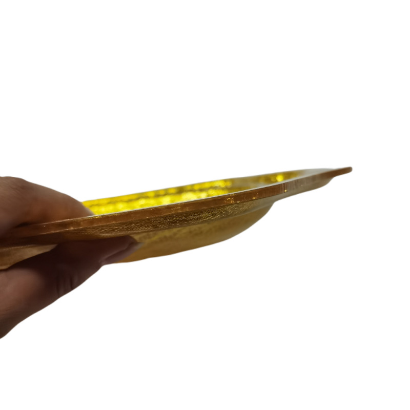 亚克力金色蛋型刺身盘长方形加厚塑料烤乳猪托盘水果盘菜碟子平盘详情8