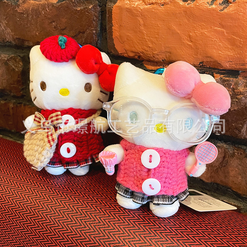 hellokitty小挂件毛绒公仔钥匙扣挂饰正版Kitty可爱娃衣包包挂件详情3
