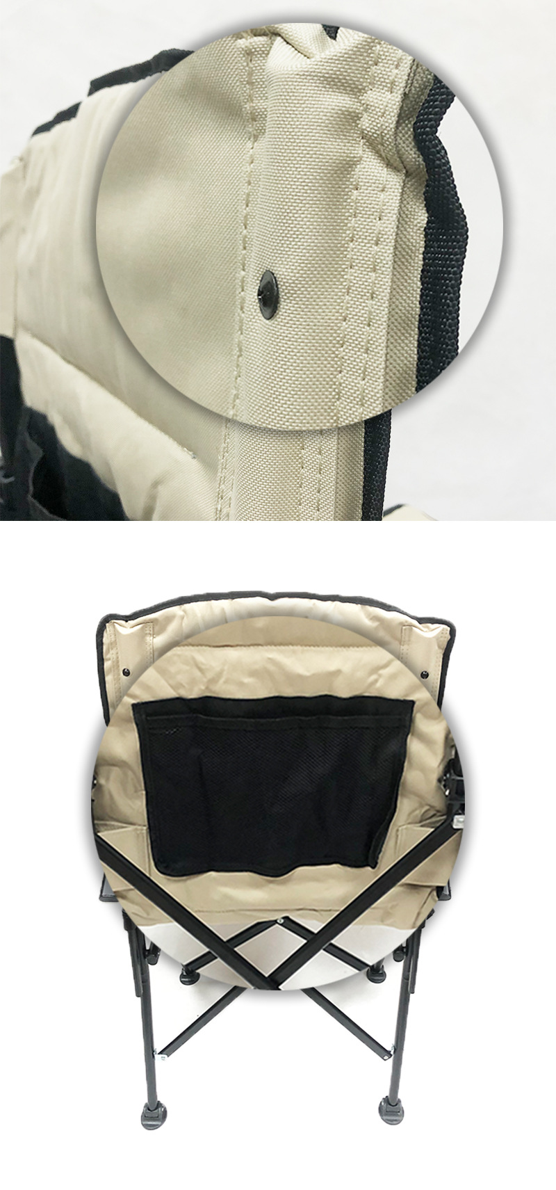 靠背旋转椅扶手挺腰躺椅跨境露营可调节凳子便携式加棉户外折叠椅详情8