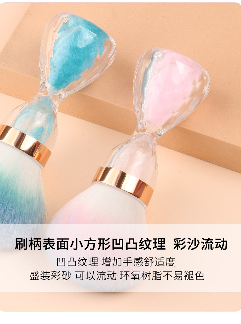 New hourglass nail art dust brush in stock, mushroom head makeup brush, soft loose powder blush brush, beauty tools wholesale pic 13