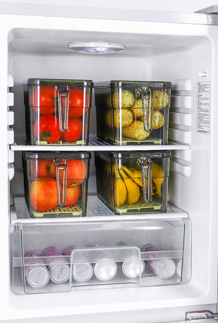 PET transparent refrigerator storage box with handle, fresh-keeping box, vegetable and fruit storage box, freezer box pic 18