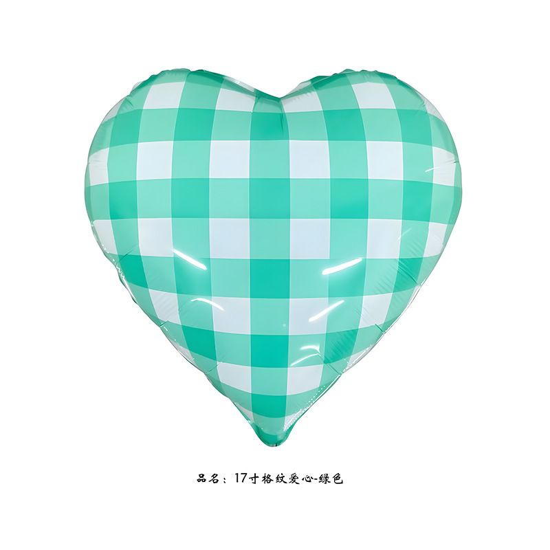 Extra-large checkered heart-shaped aluminum film balloons, air balls, birthday party event decoration, arrangement, photo shoot props pic 7