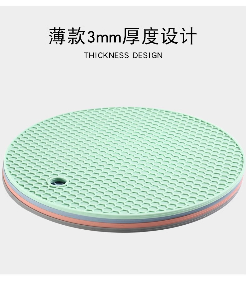 北欧圆形蜂窝硅胶隔热垫餐垫茶杯碗碟盘垫家用厨房桌垫沥水垫批发详情6