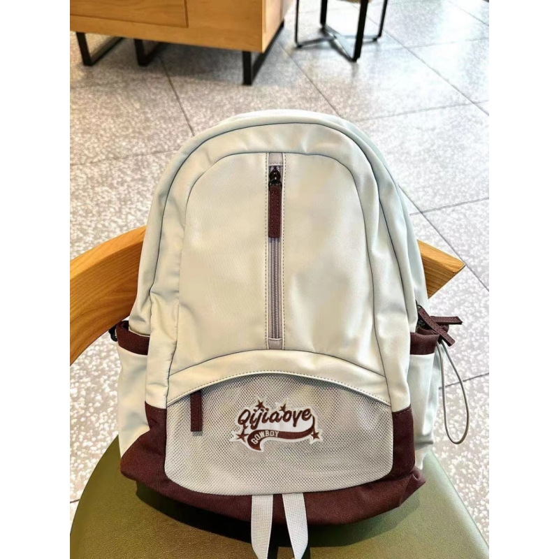 日系百搭撞色初中高中生书包休闲简约可套拉杆箱背包大容量双肩包详情22