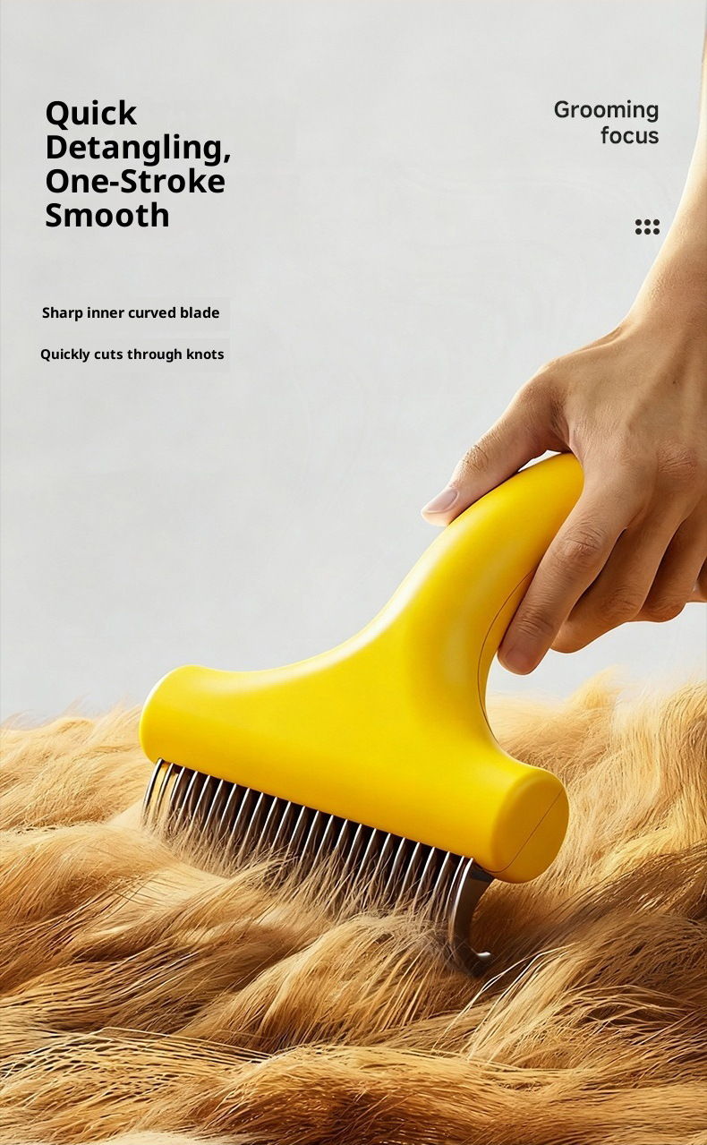 Cross-border pet knot comb, cat comb, floating hair removal comb, beauty hair removal, one-click floating hair removal comb, pet comb pic 4