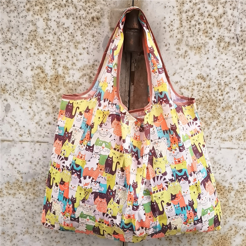 超大号卡通日本折叠环保购物袋防水尼龙买菜包收纳包米奇头手提袋详情8