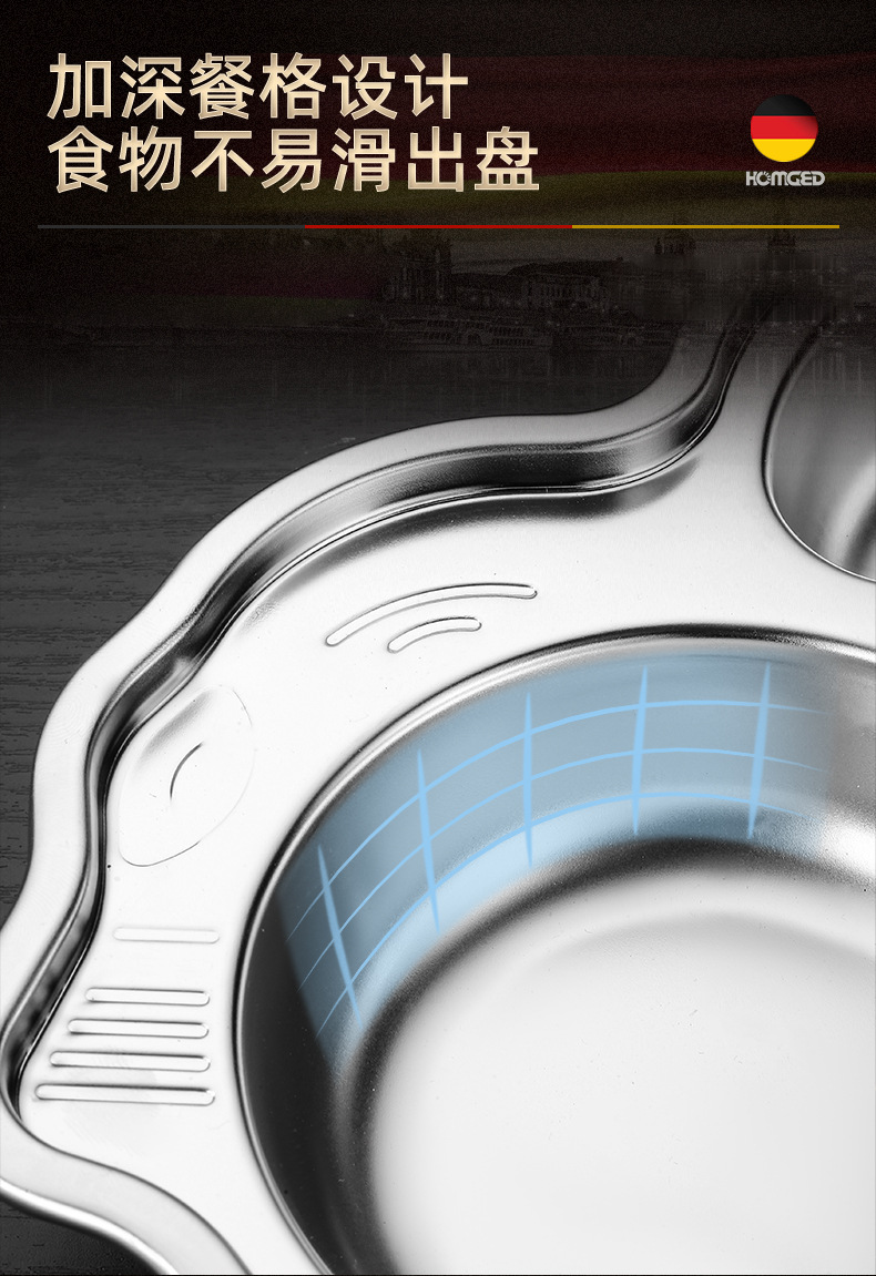 儿童餐盘304不锈钢盘卡通宝宝家用幼儿园卡通盘子316分格餐盘批发详情14