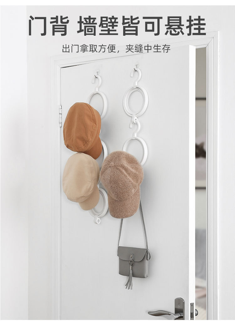 The hat hanging storage rack is a perfect tool for organizing and storing. It is a household hat rack with hooks behind the door pic 11