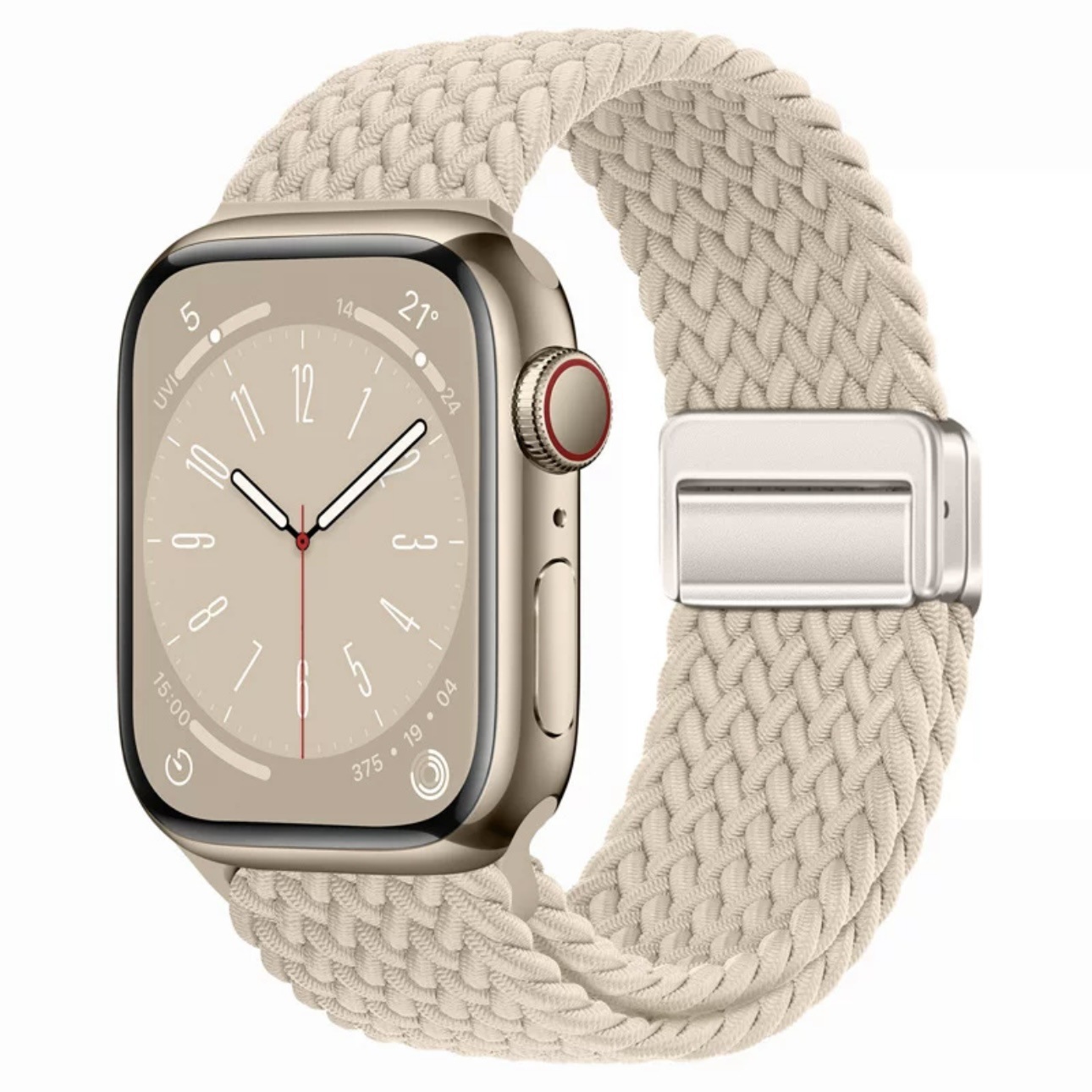 适用iwatch苹果表带磁吸尼龙编织S10弹力彩虹Applewatch手表带详情6