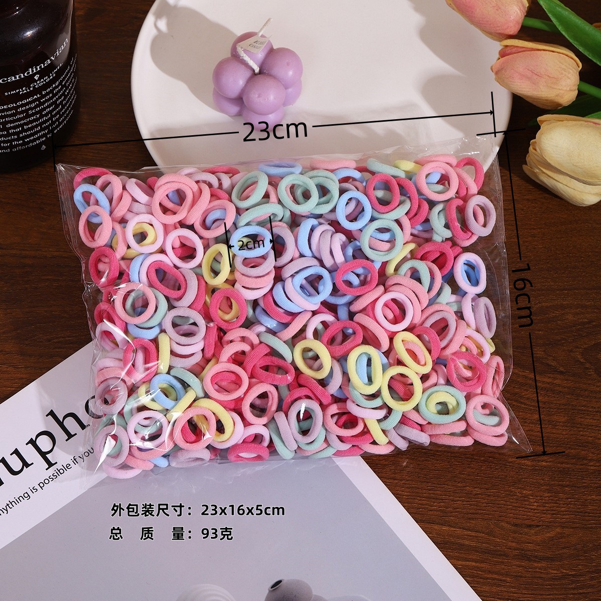 儿童不伤发毛巾圈500根装高弹力皮筋拇指橡皮筋头绳宝宝女童发圈详情17