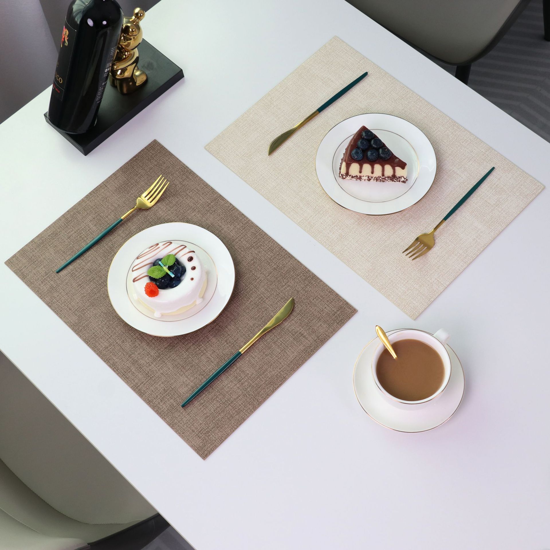 国潮餐垫可水洗桌布茶杯布纹餐桌垫子防烫隔热垫高级感西餐垫杯垫定制详情7