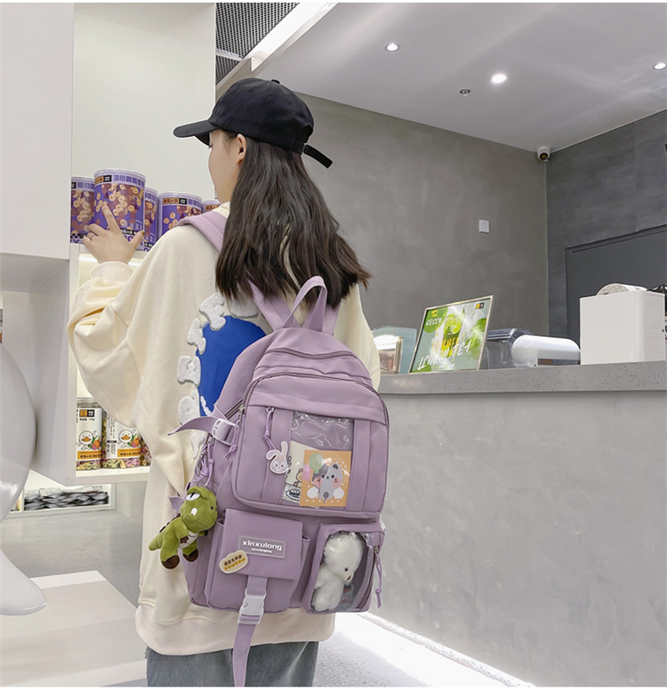 书包初中女生双肩包女痛包大容量小学生日系高中生背包中学生肩包详情7