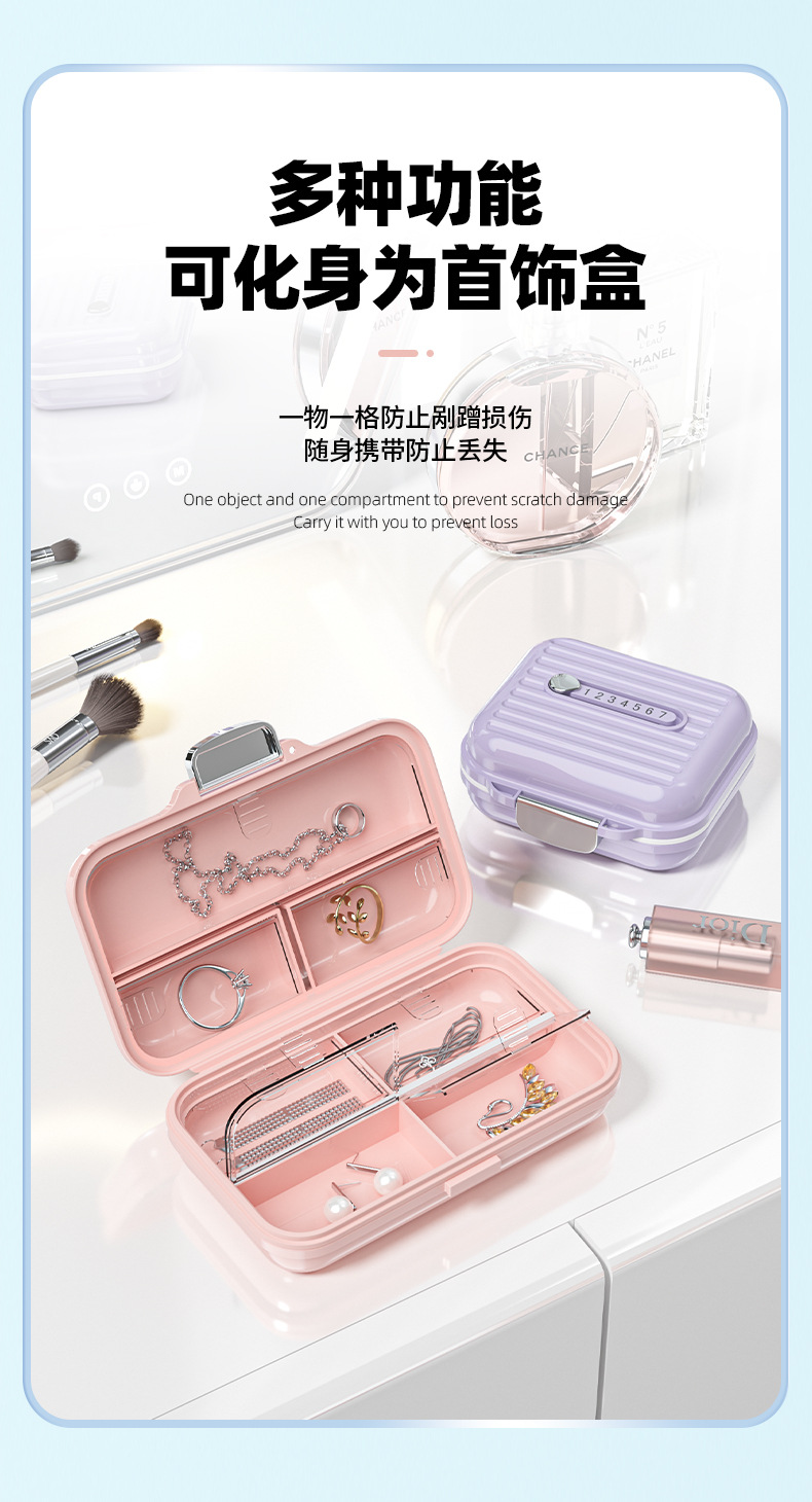 Portable medicine box dispensing box, 7-day one-week portable small dispensing device, compartments for pills, jewelry storage and sealing box pic 15
