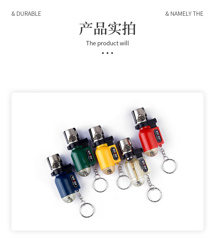 跨境彩色便携可充气式喷枪焊枪户外烧烤迷你塑料防风直冲打火机详情10