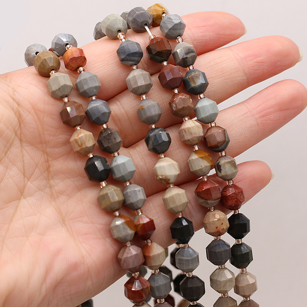 Wholesale of natural rose quartz rough stone cut surface bucket beads, crystal agate, diy jewelry accessories, semi-finished products, handcrafted beads pic 21