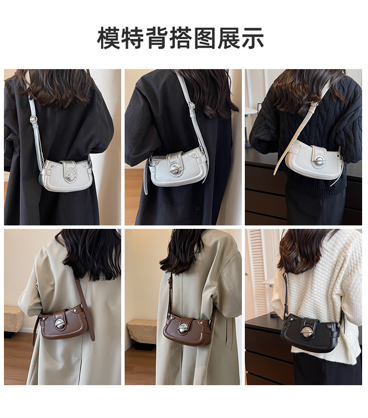 复古质感休闲包时尚简约腋下斜挎包新款小众潮单肩包都市靓丽女包详情9