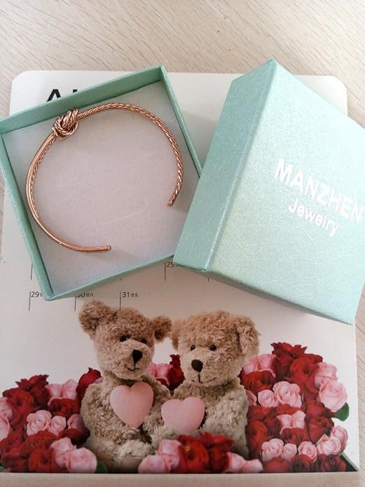 New fashionable double-line knotted open brass bracelet, simple knotted open adjustable bracelet, simple, niche and cool pic 6