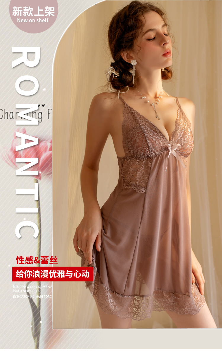 YANNI lace erotic underwear, sexy pajamas, plus-size see-through suit, fiery passion, bed pure desire seductive uniform pic 1