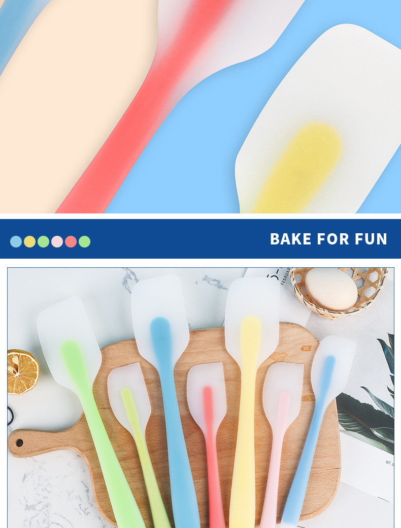 厂家现货一体半透硅胶刮刀 烘焙刮刀蛋糕抹刀 奶油刮拌刀烘焙工具详情4