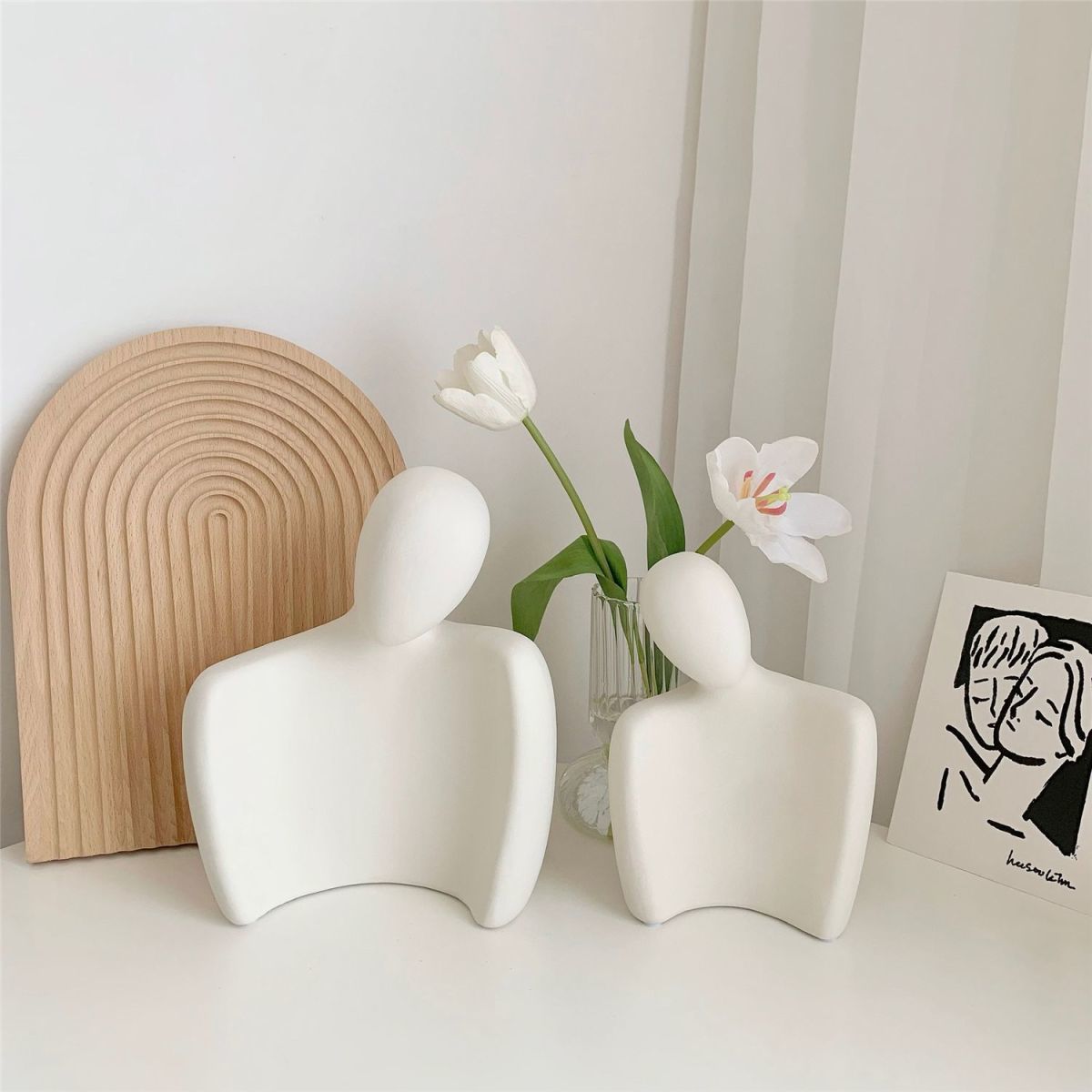 Nordic-style ceramic vases and flower arrangements, high-end and niche living room entrance hall home decoration vases and ceramic flower vases pic 21