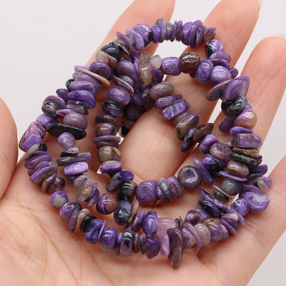 Wholesale of semi-finished DIY jewelry and handcrafted accessories made from natural crushed stone, amethyst and fluorite raw stones, beads with holes pic 16