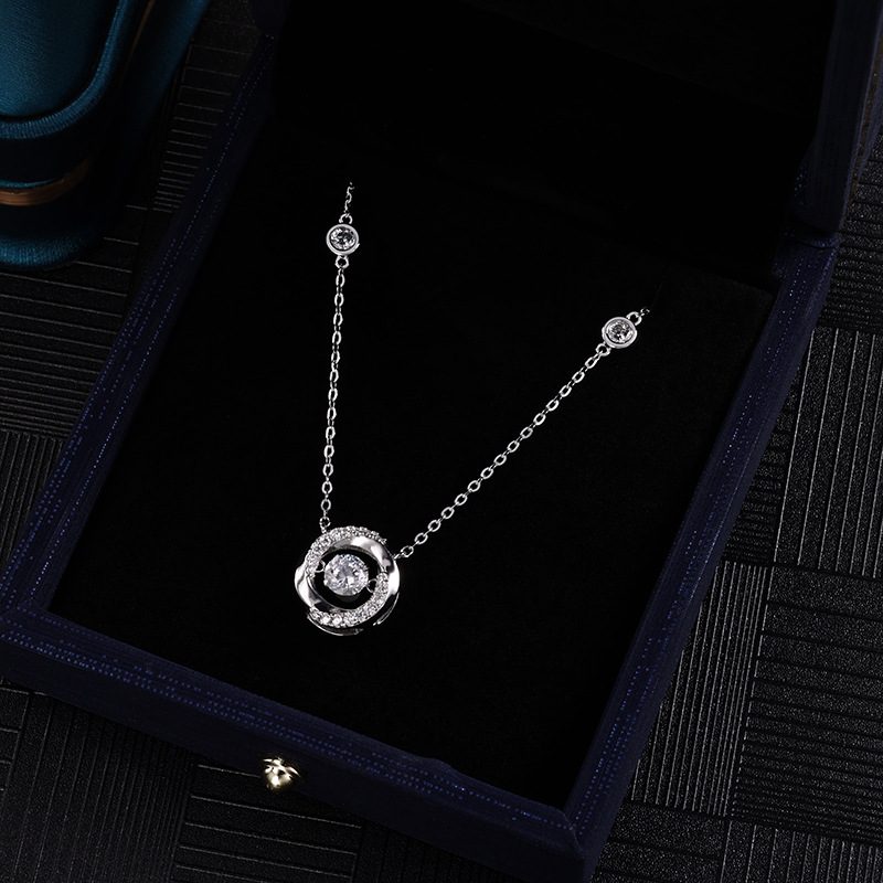 Pure silver necklace for women, 2026 new three-second heartbeat collarbone chain, light luxury and niche design sense, the same style of necklace pic 6