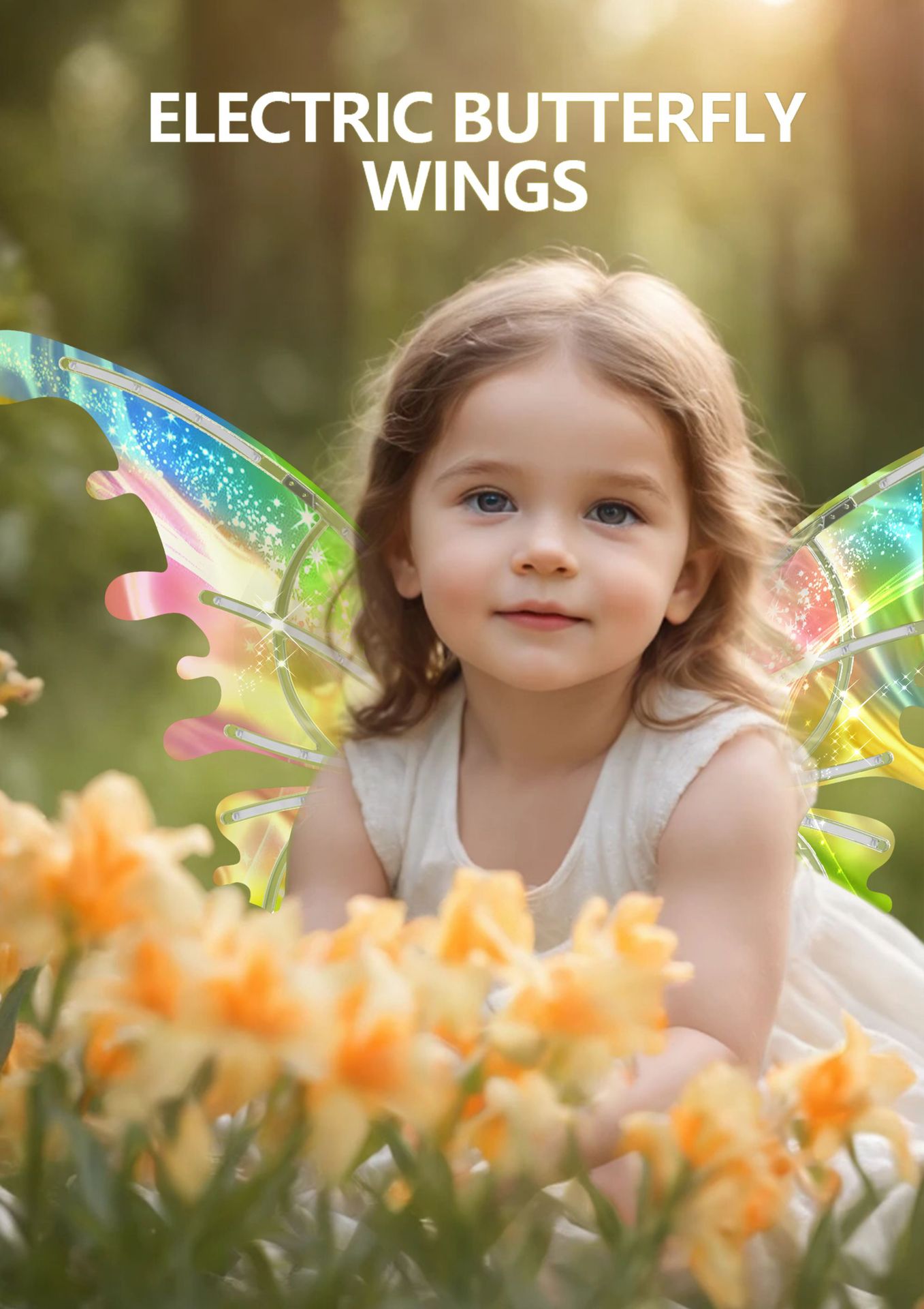 会动的精灵羽翼电动蝴蝶翅膀狗狗天使背饰儿童发光玩具小女孩礼物详情1