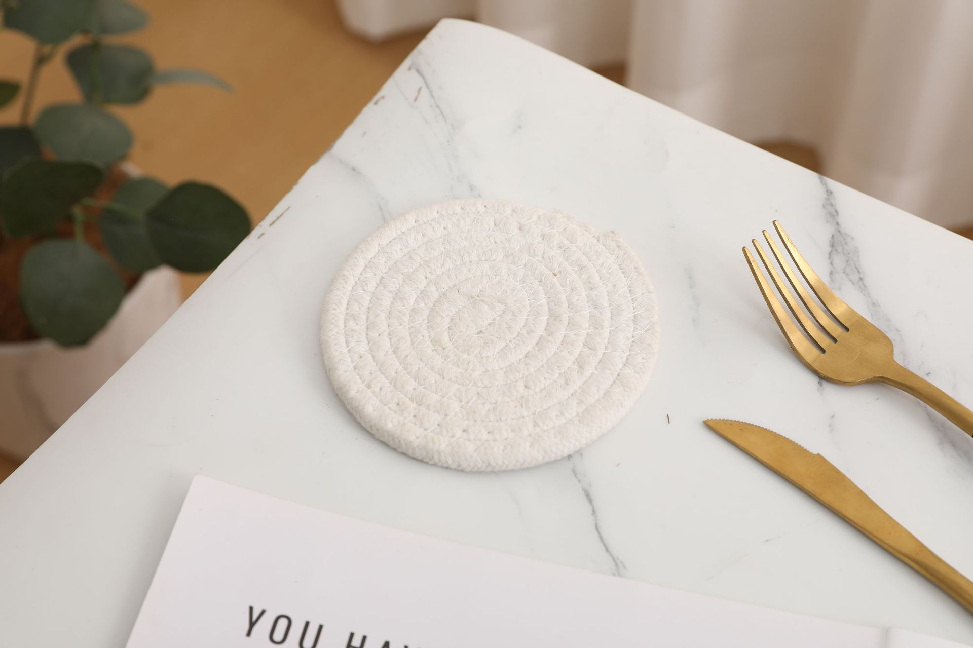 杯垫圆形加厚垫子北欧ins棉绳编织隔热餐垫砂锅垫棉线绳防烫餐桌详情11