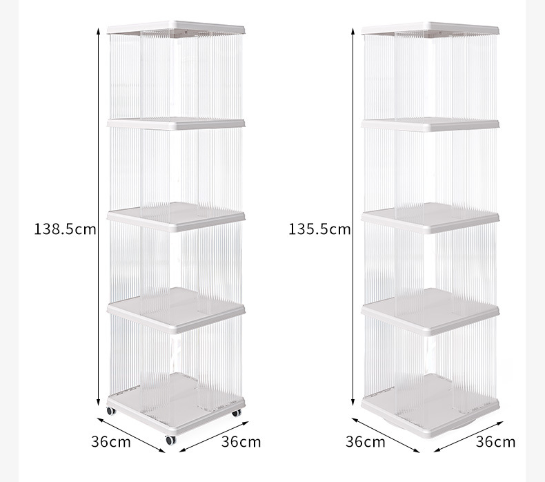 360度旋转轻奢书架透明书柜儿童绘本收纳架家用学生简易落地置物详情4