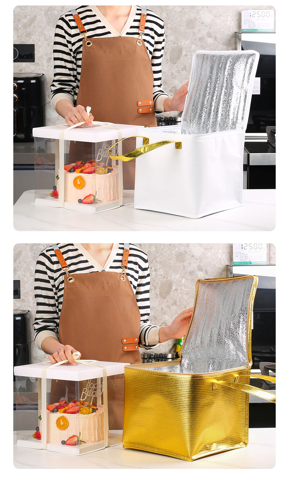 Cake insulated bag, takeout barbecue, hot pot, seafood cold preservation and freshness preservation large volume ice pack aluminum foil packaging handbag pic 15