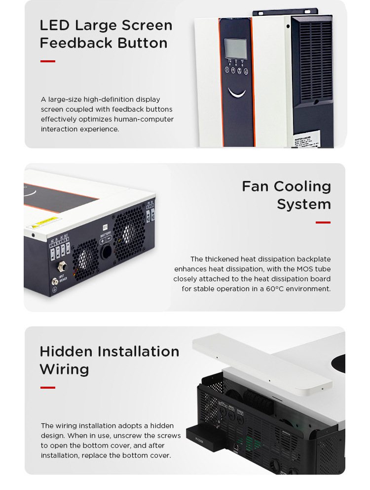 Liqun Solar photovoltaic reverse control integrated machine solar inverter 1KW-6.2KW genuine Bojia storage inverter pic 11