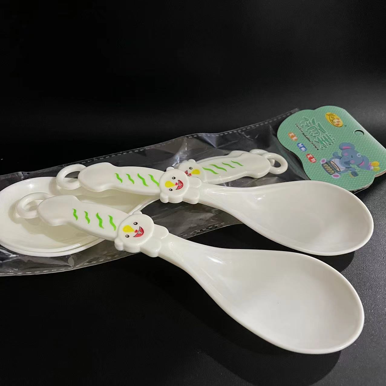 【 Zone 3-9 】0136 rice spoon 2/ Pack 144/ Box 576/ Case 0136 rice spoon Card Pack Household rice Spoon Cartoon Cute Spoon White Rice spatula Rice Spoon Kitchen Daily Use 2 yuan wholesale pic 7