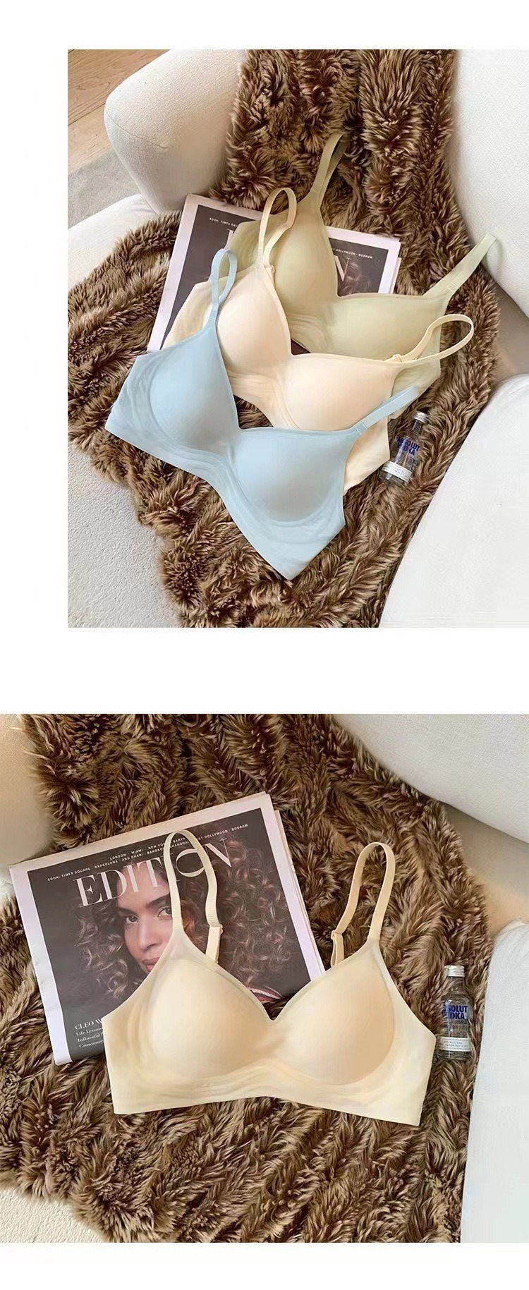 日本牛奶丝无痕内衣女小胸聚拢运动美背文胸罩大胸显小夏季薄款详情11