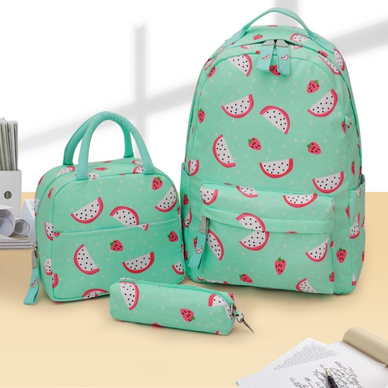 Cross-border double-shoulder multi-color large-capacity fashionable three-piece set, casual sports bag, travel schoolbag, lunch bag pic 10