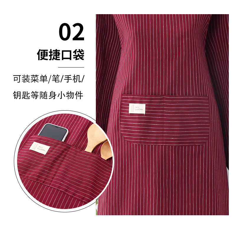 2025新款网红纯棉长袖围裙韩版女家用厨房餐饮专用工作服罩衣围腰详情8
