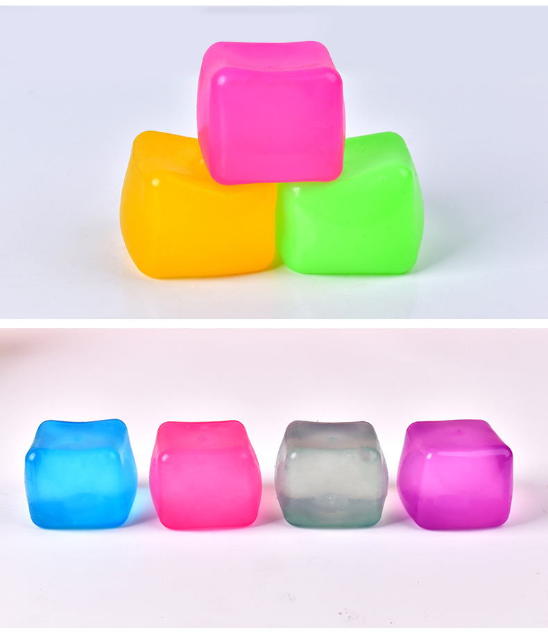 Wholesale of best-selling creative TPR educational wet soft block Tofu Kneading Fun Glow-in-the-dark ice Cube Kneading Fun stress-relieving toys pic 13